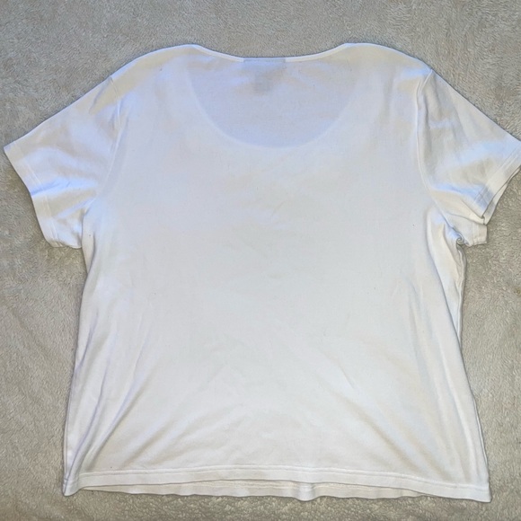 Karen Scott White Embroidered Floral Top - Picture 5 of 5